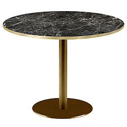 Restootab Table Ø120cm Rome bistrot marbre noir brillant