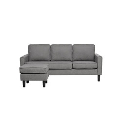 Acheter Beliani Canapé 3 places avec pouf en tissu gris clair AVESTA