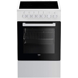 Cuisinière vitrocéramique 60l 4 feux blanc - fss57100gw - BEKO