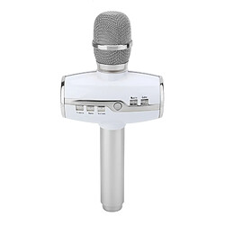 Wewoo Micro sans fil argent pour ordinateur portable, PC, haut-parleur, casque, iPad, iPhone, Galaxy, Huawei, Xiaomi, LG, HTC et autres smartphone haute qualité sonore KTV Karaoke enregistrement coloré RVB néon lumières Bluetooth sans Microphone à condensateur,