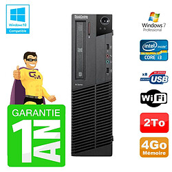 PC Lenovo M91p SFF Intel I3-2120 4Go Disque 2To Graveur Wifi W7 - Occasion