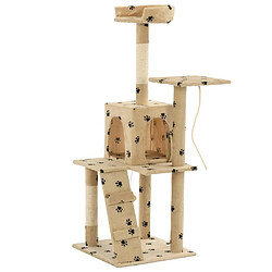 Acheter Arbre à chat avec griffoirs,niche pour chat en sisal 120 cm Beige Motif pattes -MN80698