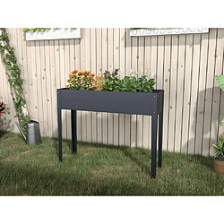 Vente-Unique Jardinière sur pied en acier anthracite - L100 x P30 x H80 cm - YGOS