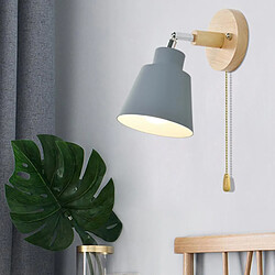 Avis Universal Intérieur nordique Lampe murale en bois côté lit 27 chambre couloir 47 lampes murales 4 couleurs avec fermeture éclair interrupteur libre pivotant (rose)