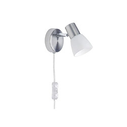 Brilliant (Lighting) Applique avec interrupteur cable et branchement prise LUCA 1x40W E14 ACIER CHROME