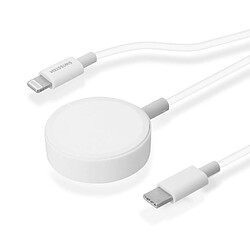 Câble USB-C Apple Watch, iPhone et iPad Power Delivery Swissten 1.2m Blanc