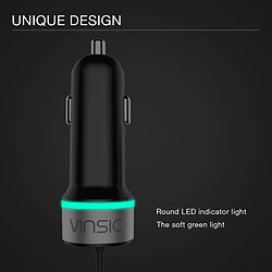 Wewoo Pour iPhone, Galaxy, Sony, Lenovo, HTC, Huawei et autres Smartphones Chargeur allume-cigare USB 5V 2.4A avec câble Lightning de 3.3ft voyant rond LED, pas cher