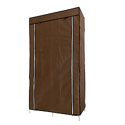 Avis Dressing en tissu avec portes à fermeture éclair et poches latérales Nyana Home Dimensions 165x88x45 cm Marron