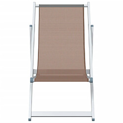 Acheter Maison Chic Lot de 2 Chaises de plage pliantes marron aluminium et textilène -GKD90065