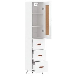 Avis vidaXL Buffet haut Blanc brillant 34,5x34x180 cm Bois d'ingénierie