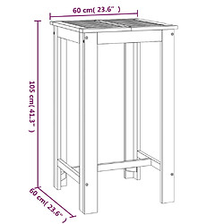 vidaXL Table de bar de jardin 60x60x105 cm Bois d'acacia solide pas cher