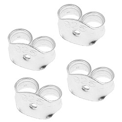 Acheter Paquet de 4 pièces Boucle d'oreille en métal sterling 925 avec support de sécurité en argent