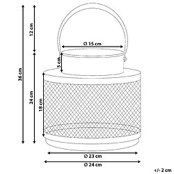 Beliani Lanterne bougie métal noir 24 cm YAMDENA