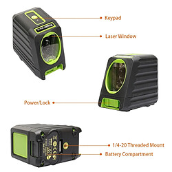 Acheter Wewoo Télémètre Mètre Laser BOX-1G 1V1H Murs et planchers de niveau avec faisceau laser, 2 lignes, 40 mW 10 mW (Vert)