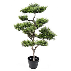 Pegane Plante artificielle haute gamme Spécial extérieur / PIN artificiel BONSAI - Dim : 95 x 60 cm