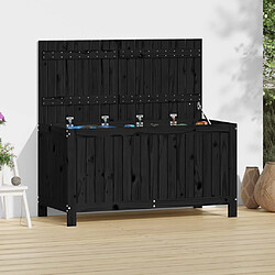 vidaXL Boîte de rangement de jardin Noir 121x55x64 cm Bois massif pin 