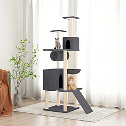 vidaXL Arbre à chat avec griffoirs en sisal Gris foncé 168 cm