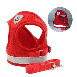 Justgreenbox Harnais pour chien Harnais pour animaux de compagnie sans traction Harnais pour chien à air comprimé, maille douce réfléchissante, Rouge, L