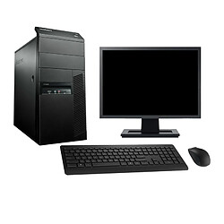 PC Tour Lenovo M91p Ecran 22" Core i3-2100 RAM 16Go Disque 250Go Windows 10 Wifi - Occasion