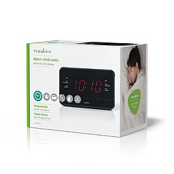 Avis NEDIS Radio Réveil alarme numérique ent 3.5mm Affichage LED AM / FM Fonction Snooze Minuterie de sommeil 2 Alarmes