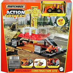 Matchbox Coffret Chantier de construction, avec une grue et 1 véhicule engin inclus, jouet pour enfant dès 3 ans, HDL33