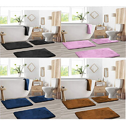 LUUCOZK Tapis de bain antidérapants absorbants à séchage rapide pour salle de bain - Couleur café-50 x 60cm Forme en U