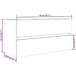 vidaXL Armoire de lavabo Chêne fumé 90x38,5x45 cm Bois d'ingénierie pas cher