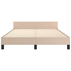 Acheter vidaXL Cadre de lit avec tête de lit Cappuccino 140x190 cm Similicuir