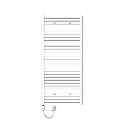 LuxeBath Radiateur électrique pour salle de bain Sahara 750x1500 mm blanc courbe raccord latéral & thermoplongeur 1200W 