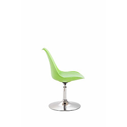 Acheter Decoshop26 Lot de 4 chaises de salle à manger pivotante hauteur réglable en plastique vert et pied trompette métal aspect chromé 10_0001820