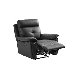 Avis Vente-Unique Fauteuil relax en cuir noir VINETA