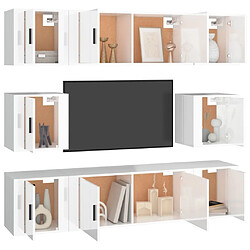 Avis Maison Chic Ensemble de meubles TV 7 pcs pour salon - Blanc brillant Bois d'ingénierie -MN40498