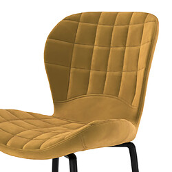 Acheter Rendez Vous Deco Chaise de bar Mazzia en velours jaune curry 75 cm (lot de 2)