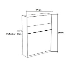 Inside 75 Armoire lit escamotable GENIUS chêne Ouverture assistée couchage 160*200 pas cher