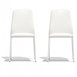 Inside 75 Lot de 2 Chaises CLUB structure métal assise rembourré aspect cuir blanc