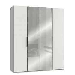 Inside 75 Armoire de rangement LISBETH 2 portes blanc 2 miroirs 200 x 236 cm hauteur 