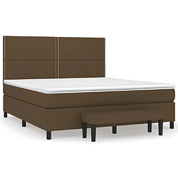 vidaXL Sommier à lattes de lit avec matelas Marron foncé 160x200 cm