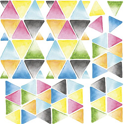 Thedecofactory TRIANGLES AQUARELLES - Stickers repositionnables motif style aquarelle