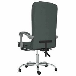 Maison Chic Fauteuil de massage inclinable de bureau,Fauteuil luxe de relaxation Gris foncé Tissu -MN45582 pas cher