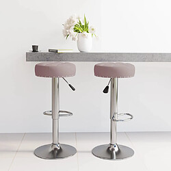 vidaXL Tabourets de bar lot de 2 taupe tissu 