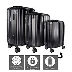 Ac-Deco Lot de 3 valises Londres - Tailles différentes - Noir