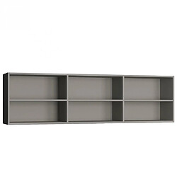 Inside 75 Surmeuble 6 niches de rangements pour lit escamotable horizontal 140 x 200 cm Hauteur 56 cm finition gris mat