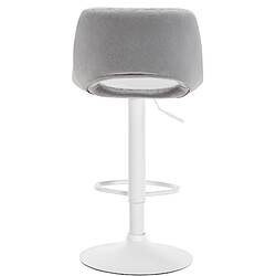 Avis Decoshop26 Tabourets de bar chaises haute x2 avec repose-pieds en velours gris clair piètement métallique blanc 10_0004089