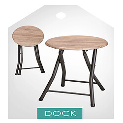 Acheter Urban Living Tabouret d'appoint pliable industriel Dock - Noir