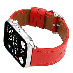 Acheter Wewoo Pour Apple Watch séries 5 et 4 44 mm / 3 et 2 et 1 42 mm boucle de style moderne Bracelet en cuir véritable rouge