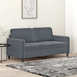 vidaXL Canapé à 2 places Gris foncé 140 cm Velours 