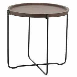 Aubry Gaspard Table pliable en métal et manguier.