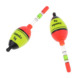 2 pcs lumineux flotteur de pêche vertical rock bouée de pêche en plastique bobber 5g pas cher