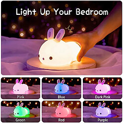 Universal Lumière pour enfants, lumière pour lapins mouillés pour bébés, lumière LED rechargeable USB électrique portable, lumière latérale multicolore, cadeau d'anniversaire éclairé, lampe tactile en silicone pour télécommande, (blanc chaud)