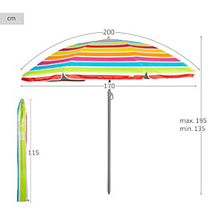 Parasol Aktive 200 x 195 x 200 cm (6 Unités) pas cher